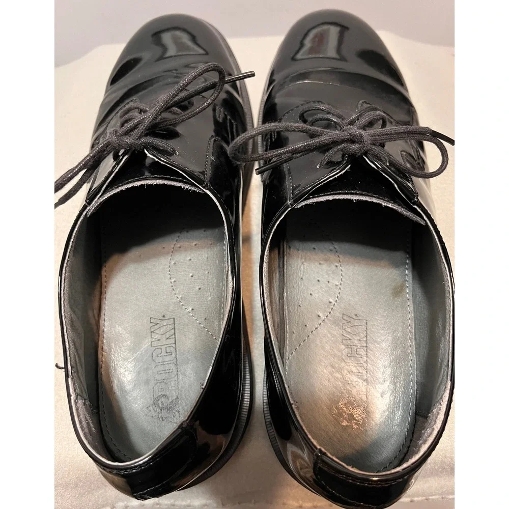 Rocky Mens Black Patent Leather Oxford Shoes High Gloss Formal‎ Dress 10.5 M